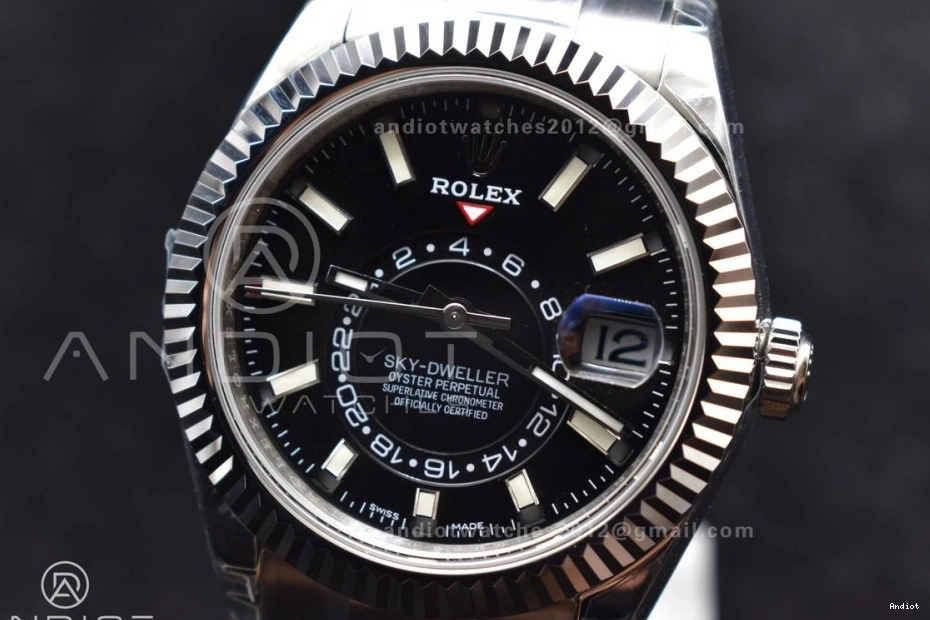 on Oyster Dial SS SS Best A23J Skydweller Bracelet Noob Black Edition 0209